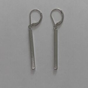 Elegant 925 sterling silver bar Earrings